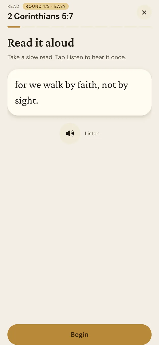 Read it aloud — a verse a day